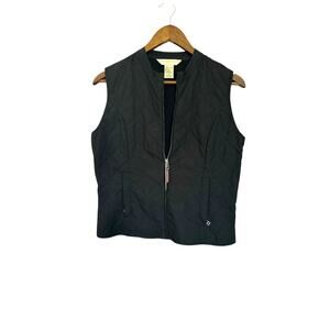 Geoffrey Beene Black Vest M Quilted Whimsigoth Grunge Witch Preppy